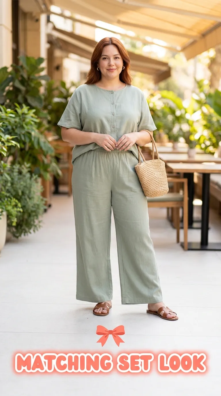 Matching lightweight top and pants set