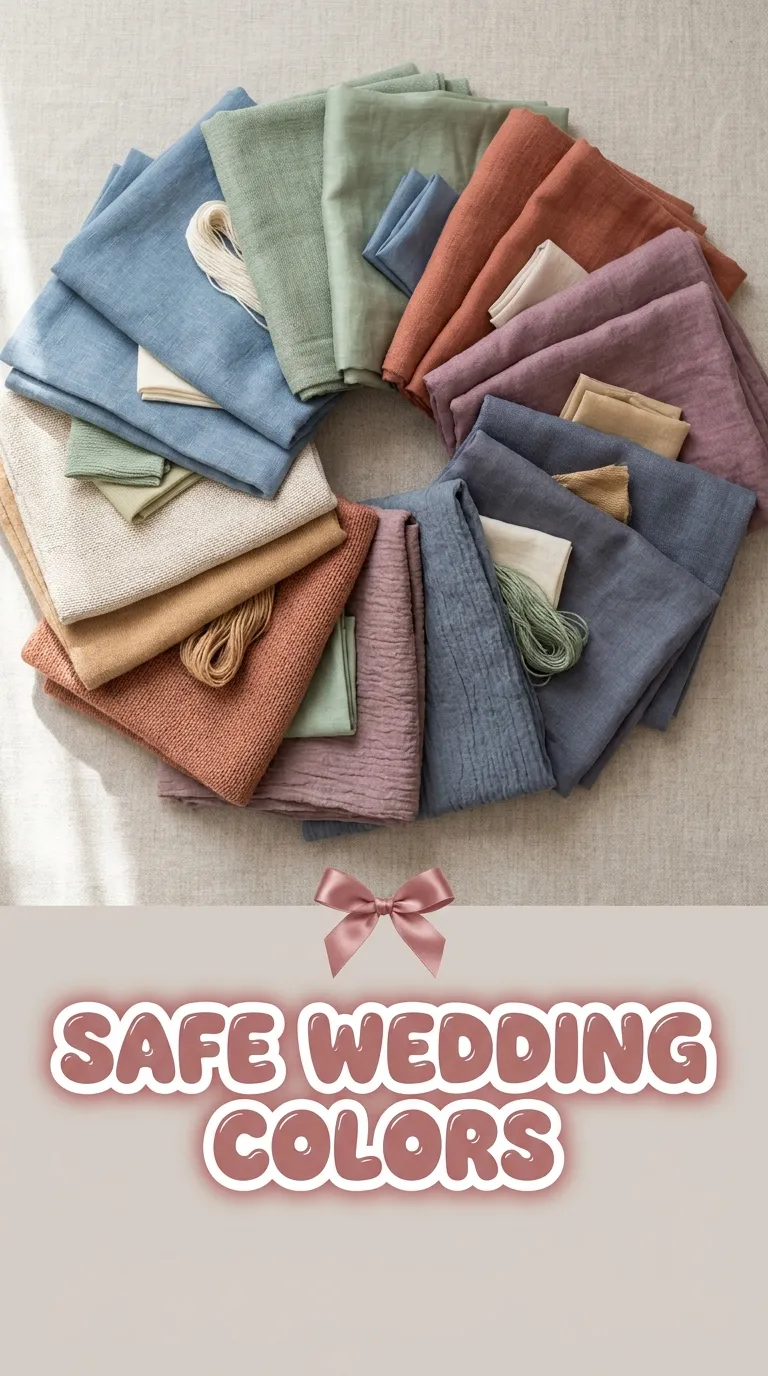 Dusty blue, sage, and terracotta scarves laid flat on neutral linen